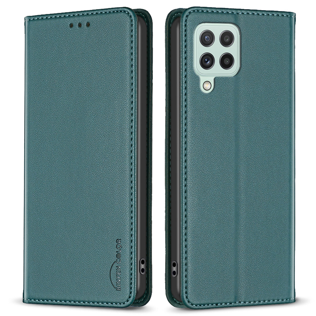 BINFEN COLOR BF18 For Samsung Galaxy A22 4G (EU Version) Phone Case with Card Holder PU Leather Stand Flip Cover BINFEN COLOR BF18 For Samsung Galaxy A22 4G (EU Version) Phone Case with Card Holder PU Leather Stand Flip Cover